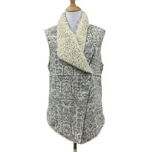 Dylan Sherpa Vest Jacket Womens M Medium Anthropologie Faux Fur Crossover Snap